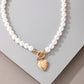 Handmade Heart Gold Plated Pearl Choker