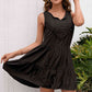 Tassel Tie Lace Trim Sleeveless Dress
