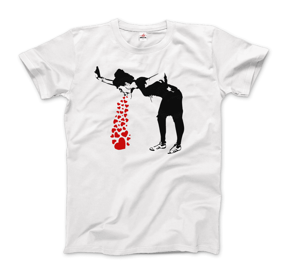 Banksy Lovesick Girl Hearts T-Shirt