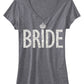 BRIDE Glitter T-Shirt Gray V-neck