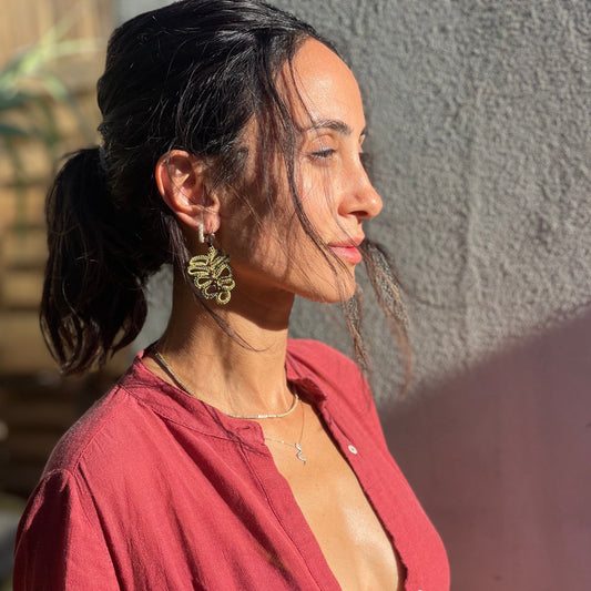 Leaf Beaded Earrings