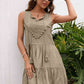 Tassel Tie Lace Trim Sleeveless Dress