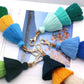 Vibrant 4-Pack Multicolored Fringe Keychain Set - Women's Boutique Exclusive