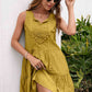 Tassel Tie Lace Trim Sleeveless Dress