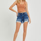Full Size High Rise Distressed Denim Shorts