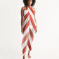 Uniquely You Sheer Herringbone Red Swimsuit Cover Up