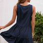Tassel Tie Lace Trim Sleeveless Dress
