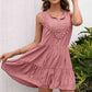 Tassel Tie Lace Trim Sleeveless Dress