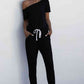 One Shoulder Tied Jumpsuit with Pockets | Long Length