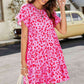 Flounce Sleeve Short Tiered Dress