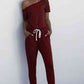 One Shoulder Tied Jumpsuit with Pockets | Long Length