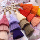 Vibrant 4-Pack Multicolored Fringe Keychain Set - Women's Boutique Exclusive