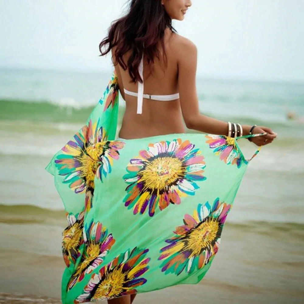 Sunflower Wrap Style Bikini Cover Up