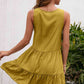 Tassel Tie Lace Trim Sleeveless Dress
