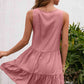 Tassel Tie Lace Trim Sleeveless Dress