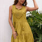 Tassel Tie Lace Trim Sleeveless Dress