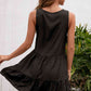 Tassel Tie Lace Trim Sleeveless Dress