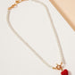 Rhinestone Heart Pearl Beaded Necklace