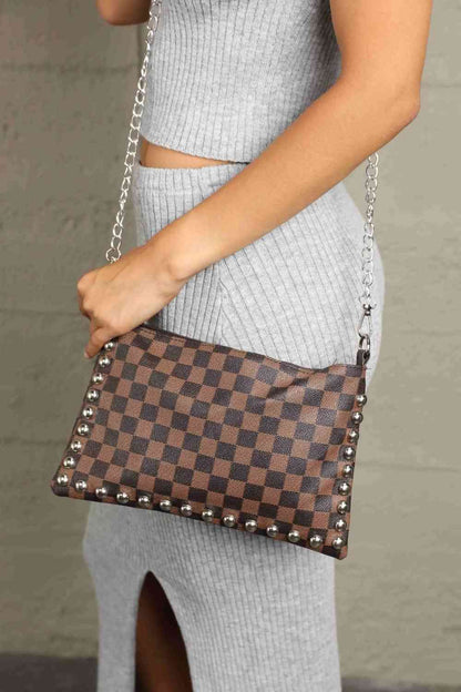 Adored Studded PU Leather Shoulder Bag