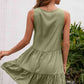 Tassel Tie Lace Trim Sleeveless Dress