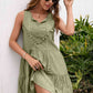 Tassel Tie Lace Trim Sleeveless Dress
