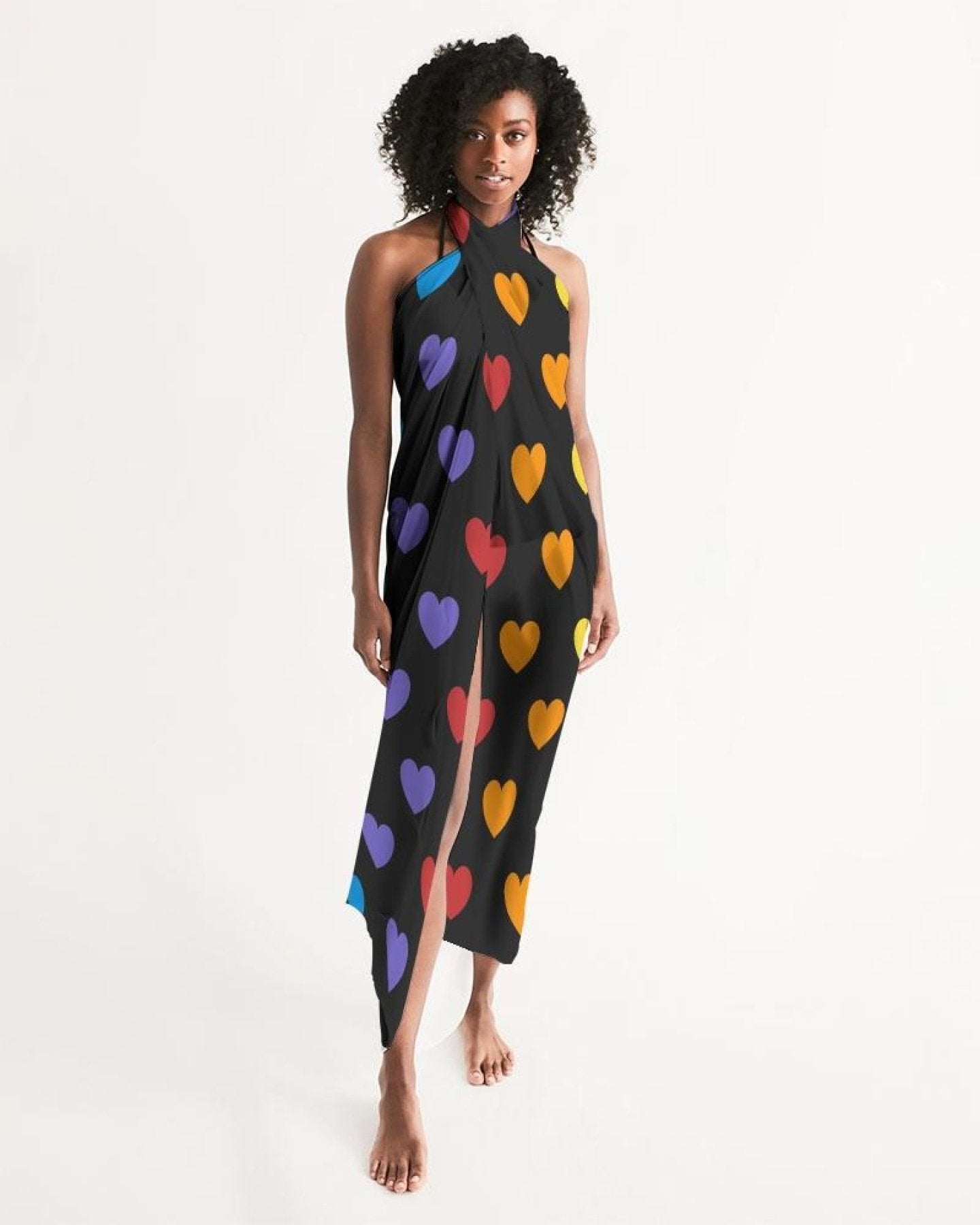 Uniquely You Sheer Rainbow Heart Swimsuit Cover Up